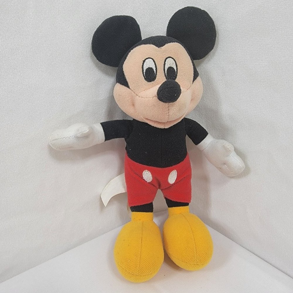 Disney Enterprises Mickey Mouse Plush 8 Inches Black/Red and White